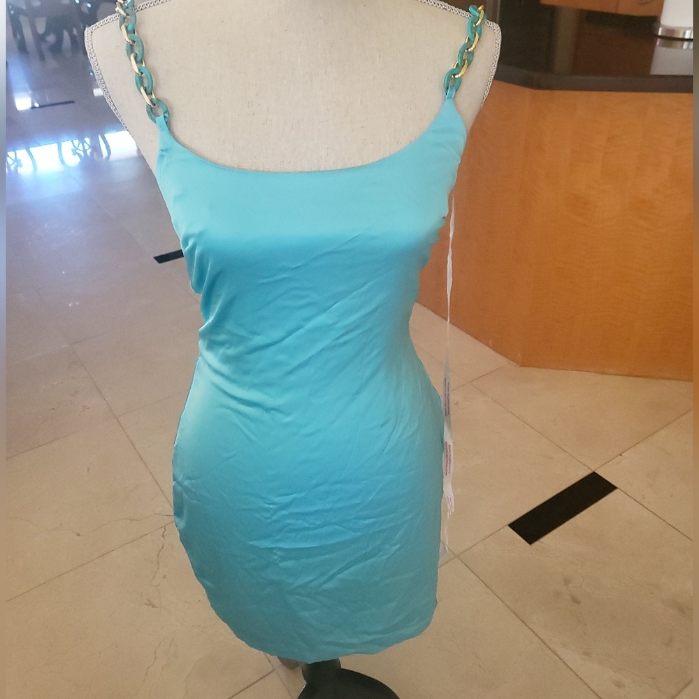 Missguided Blue Chain Dress